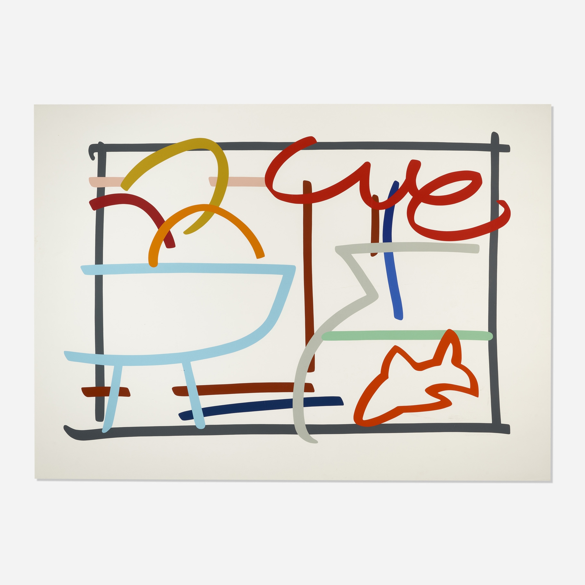 Tom Wesselmann Fast Sketch Still Life with Fruit and Goldfish (1989