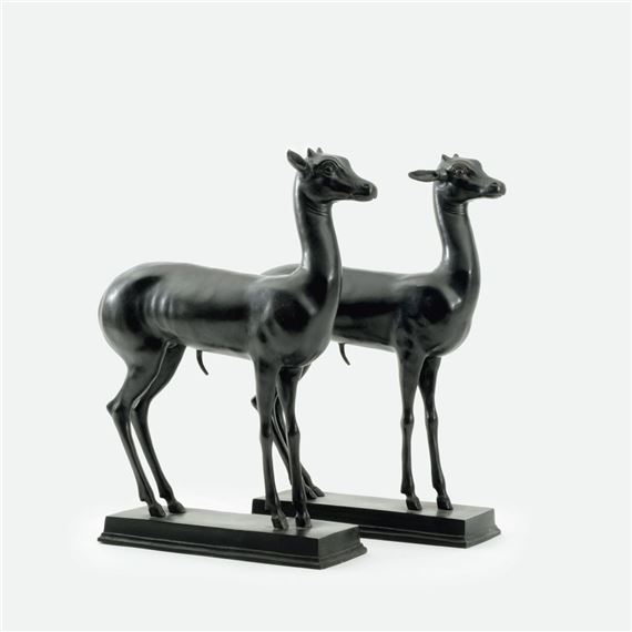 A Pair of large Antelopes by Fritz Behn