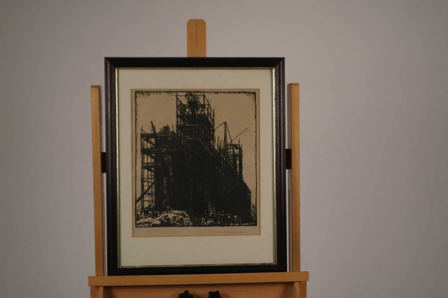 Frank William Brangwyn | Building under scaffolding | MutualArt