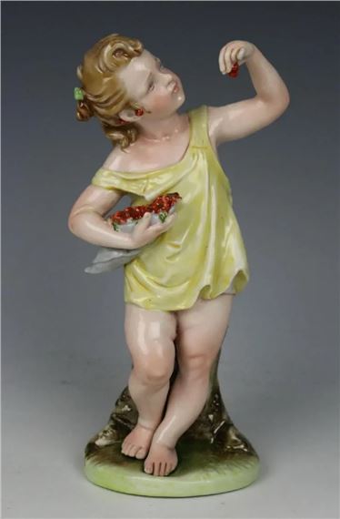 Girl Eating Berries by Bruno Merli, 1952 - 1960