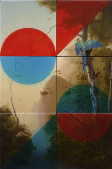 Landscape with Macaw by Sam Leach, 2019