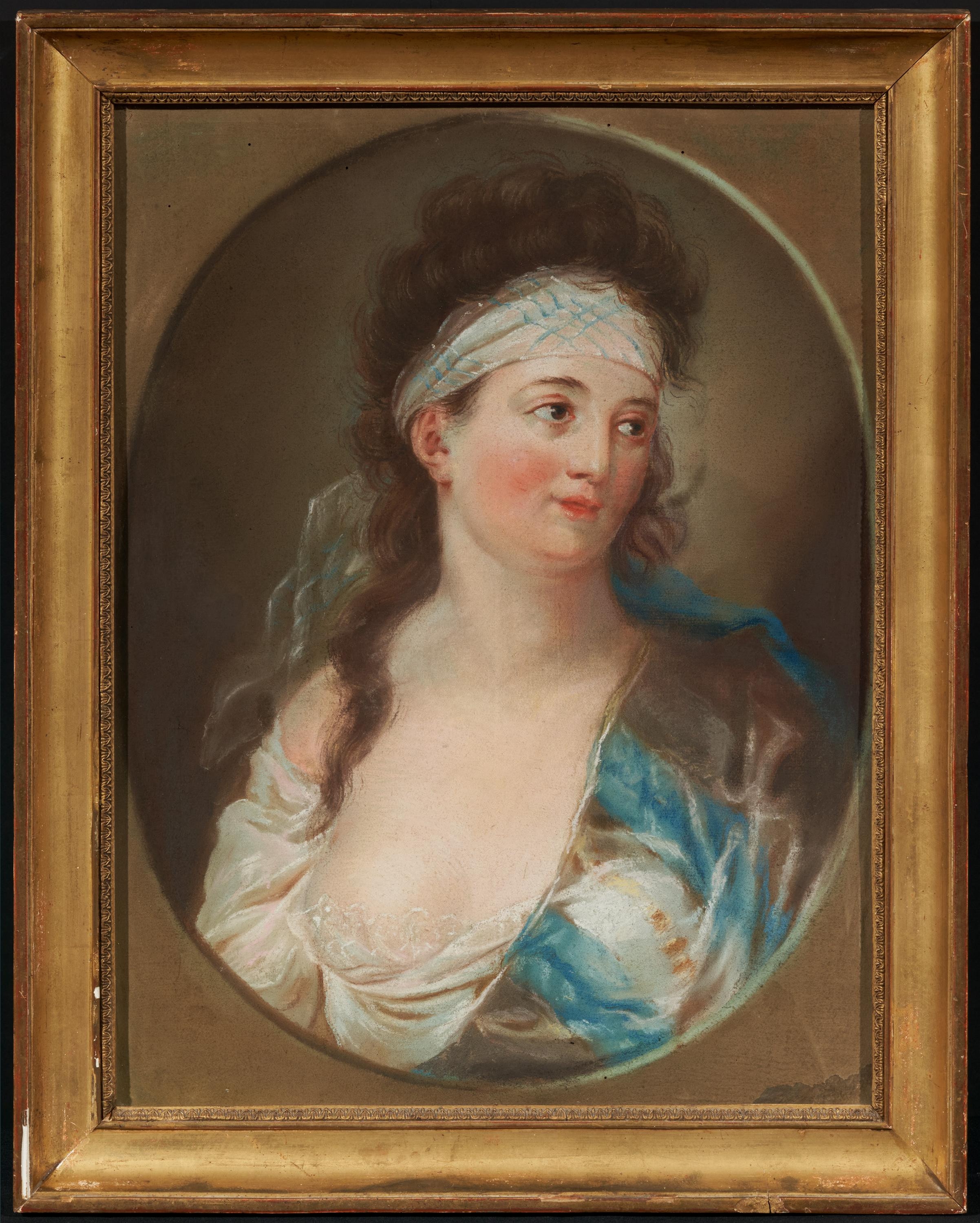 Artwork by Anna Dorothea Therbusch, Portrait of a Lady (the Dancer Anna Frederica Heinel?)., Made of Pastel on paper