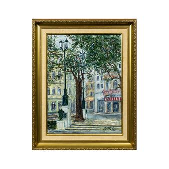 Impressionist oil painting on canvas board with muted color palette - Hecto Vidal