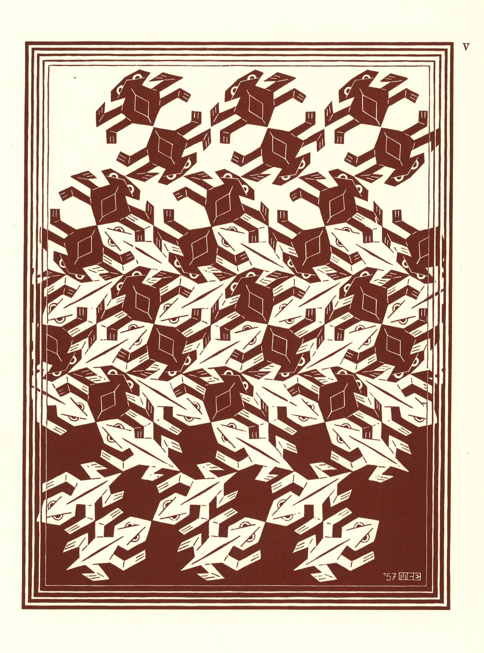 Regelmatige vlakverdeling V by Maurits Cornelis Escher