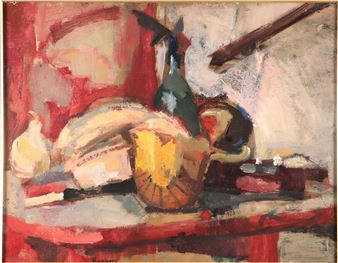 Still life with bottle - Willem Kouwer Boomkens