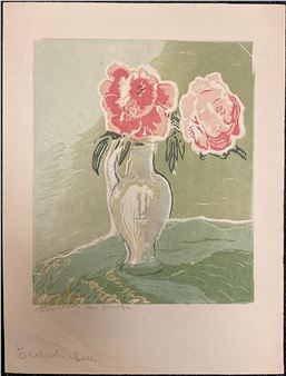 Peonies in a Vase, - Alla Belyakova (russian, 1914 - 2006)