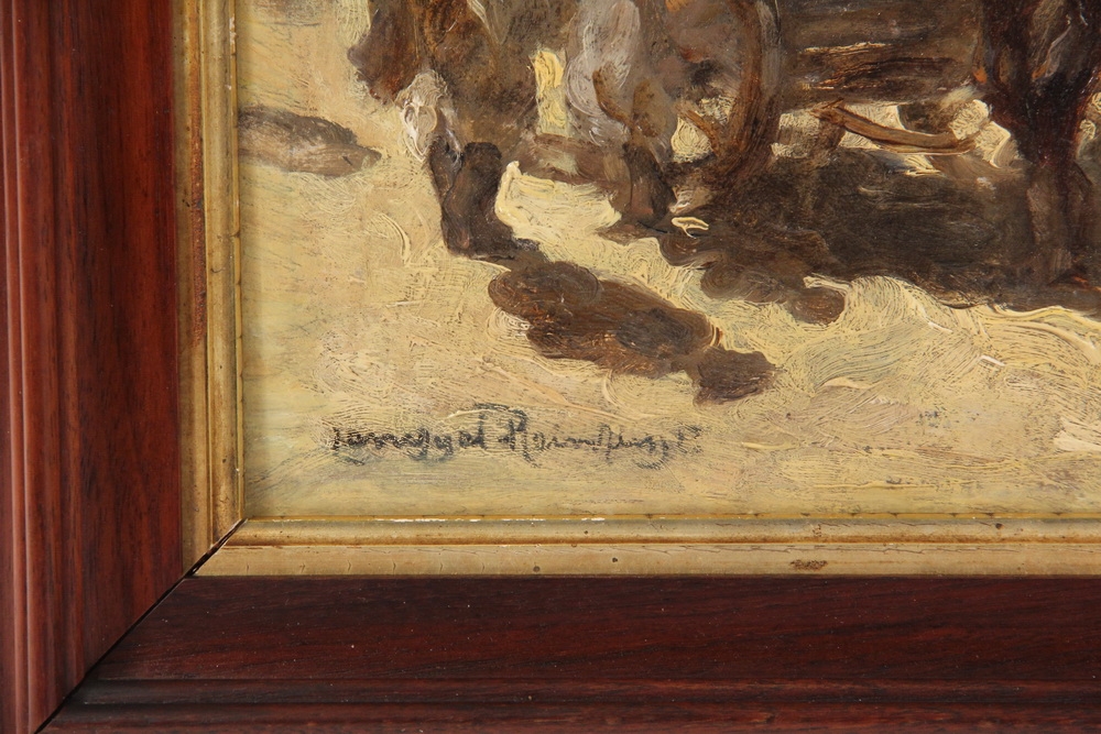 Louis Reinhardt | Two Men with Horse Drawn Wagon | MutualArt