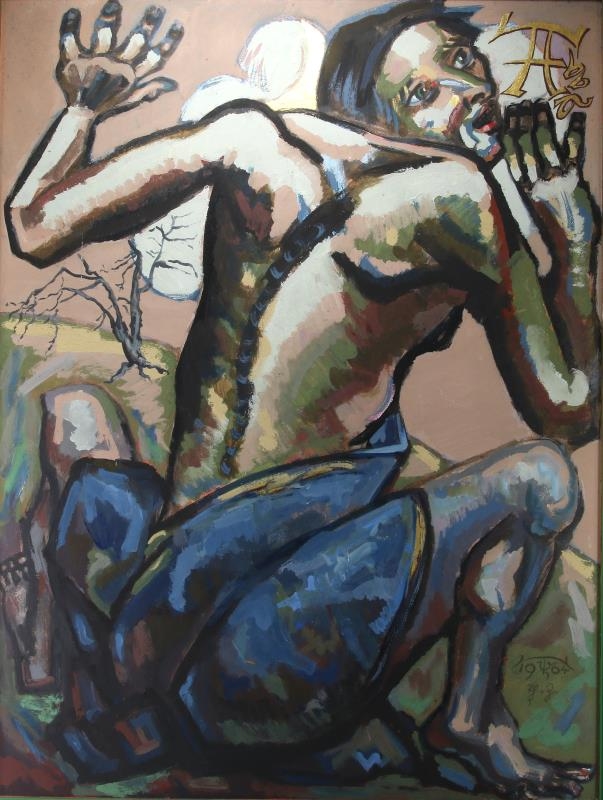 Artwork by Theodor Zeller, Lebte und arbeitete hauptsächlich in Denzlingen bei Freiburg im Breisgau, Made of Herbamol-Tempera auf Platte