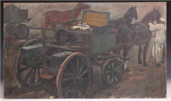 Wachtende koetsiers - C. Hund