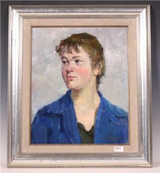 Portret van een vrouw - Victor Ivanovich Kudelkin