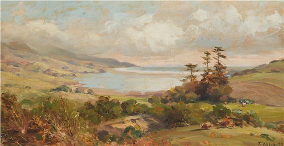 Morning by the water by Thaddeus Welch, 1899