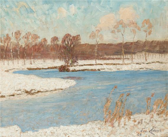 Snow-covered banks of the river Lys (1924)