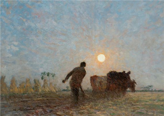 Sunset - The bullock cart