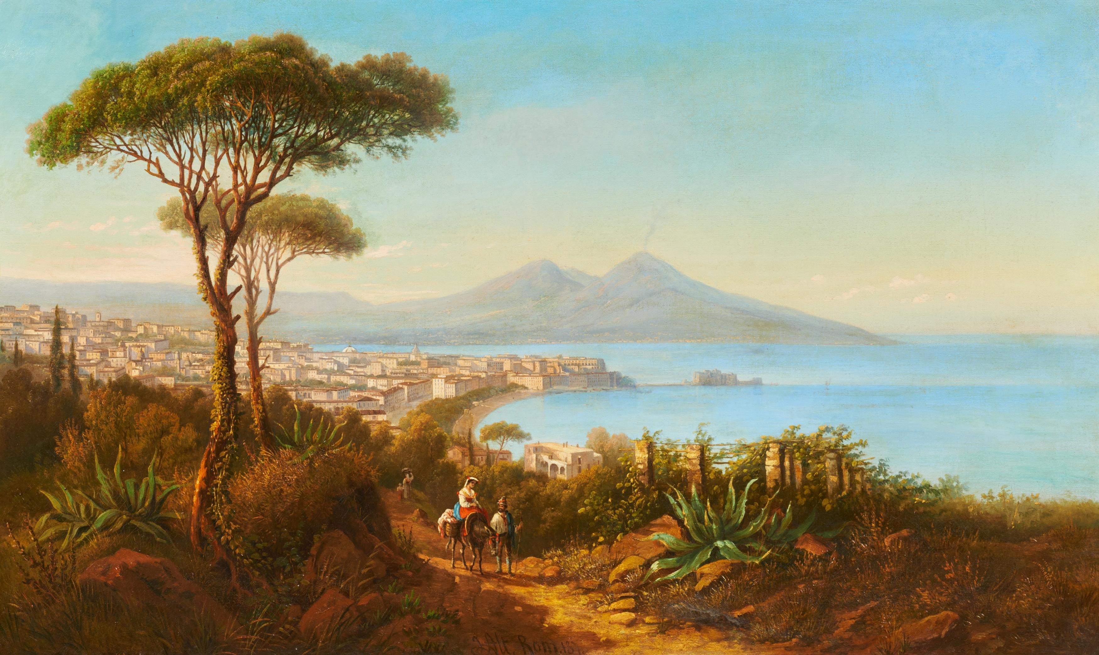 Jakob Alt | The Bay of Naples and Mount Vesuvius. (1818) | MutualArt