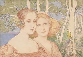 Deux élégantes symbolistes - Henry Mottez