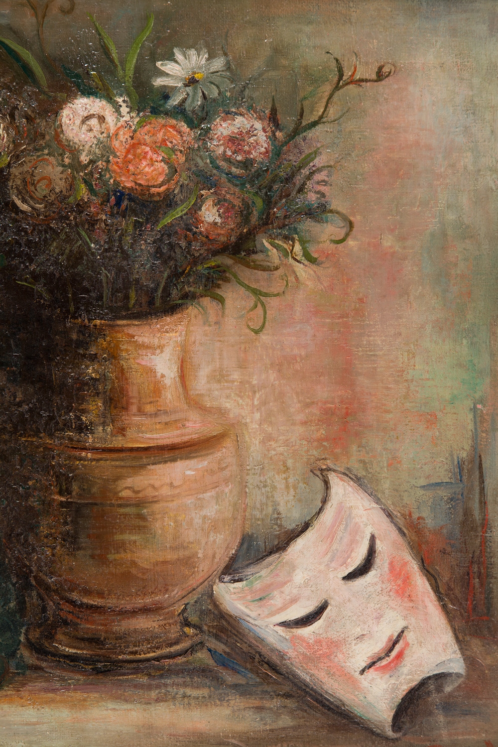 Artwork by Marc Sterling, Martwa natura z owocami i maska, Made of oil/canvas