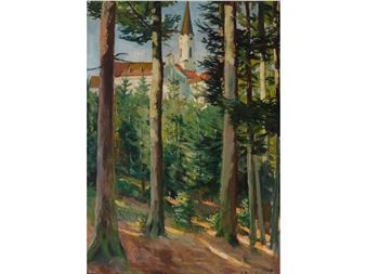 Landscape with church - Philipp Jakob Vergott