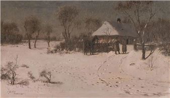 W ZIMOWĄ NOC PRZED CHATĄ - Alexander Mroczkowski