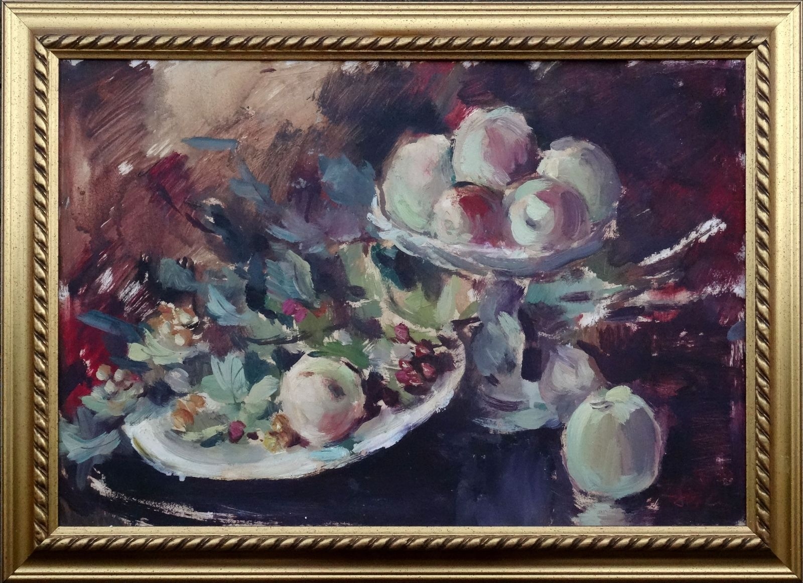 Artwork by Juris Soikans, Still Life with fruits, Made of Oil on cardboard