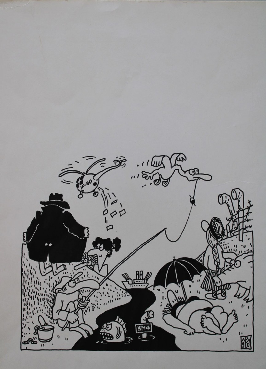 Artwork by Māris Putniņš, 1990, Made of Paper, ink