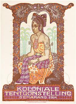ALBERT HAHN (1877-1918). KOLONIALE TENTOONSTELLING. 1914. 43¾x32¼ inches, 111x82 cm. Ellerman, Harms & Co., Amsterdam. - Albert Pieter Hahn