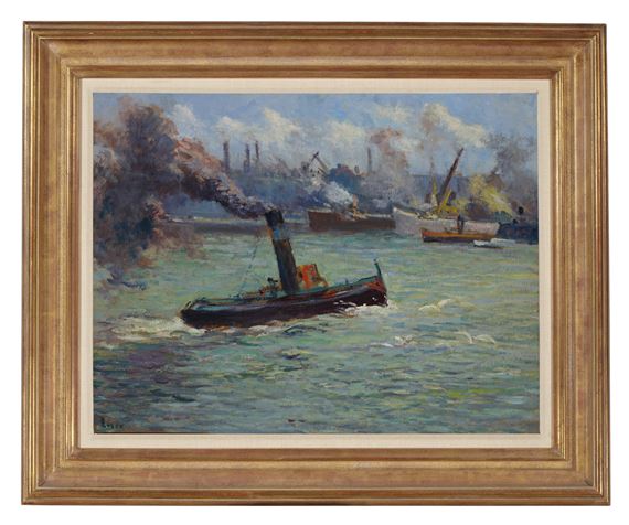 Maximilien Luce | Le port de Rouen | MutualArt
