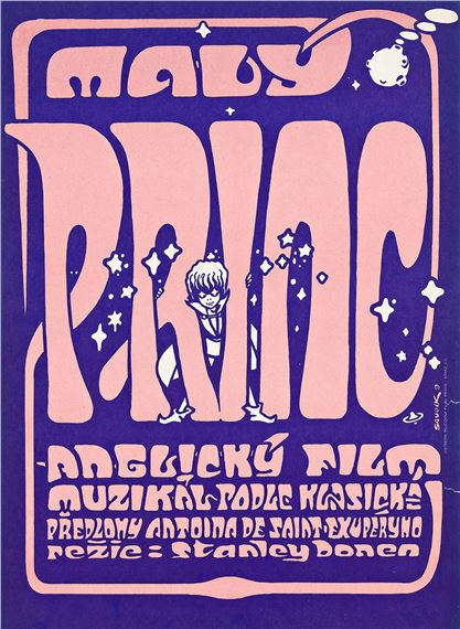 KÁJA SAUDEK (1935-2015). [THE LITTLE PRINCE]. Small format poster. 1976. 15¾x11½ inches, 40x29 cm. Ustredni Pujcovna Filmu, Prague. by Kaja Saudek, 1976