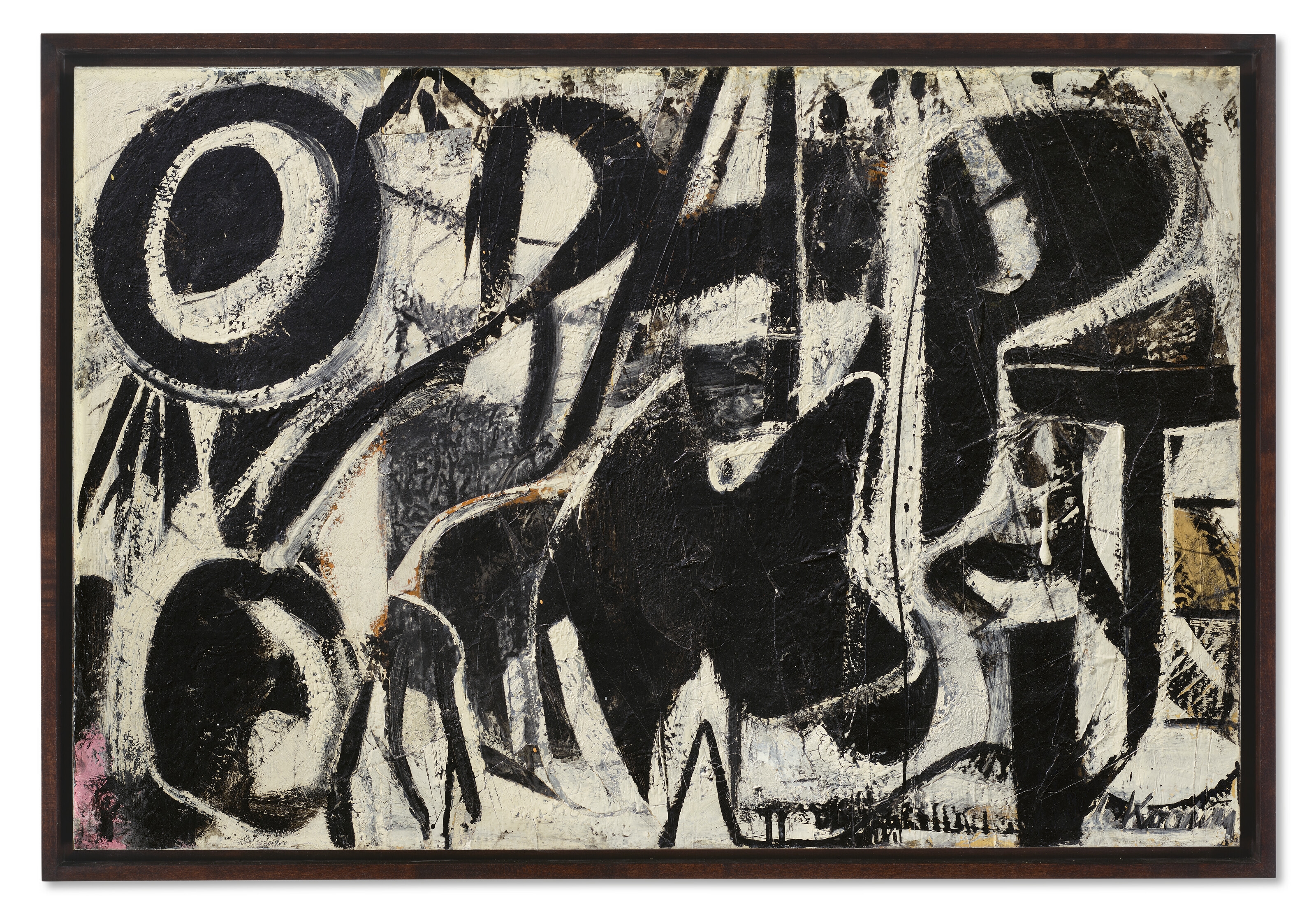 Artwork by Willem de Kooning, Orestes, Made of oil, enamel and paper collage on paper mounted on board