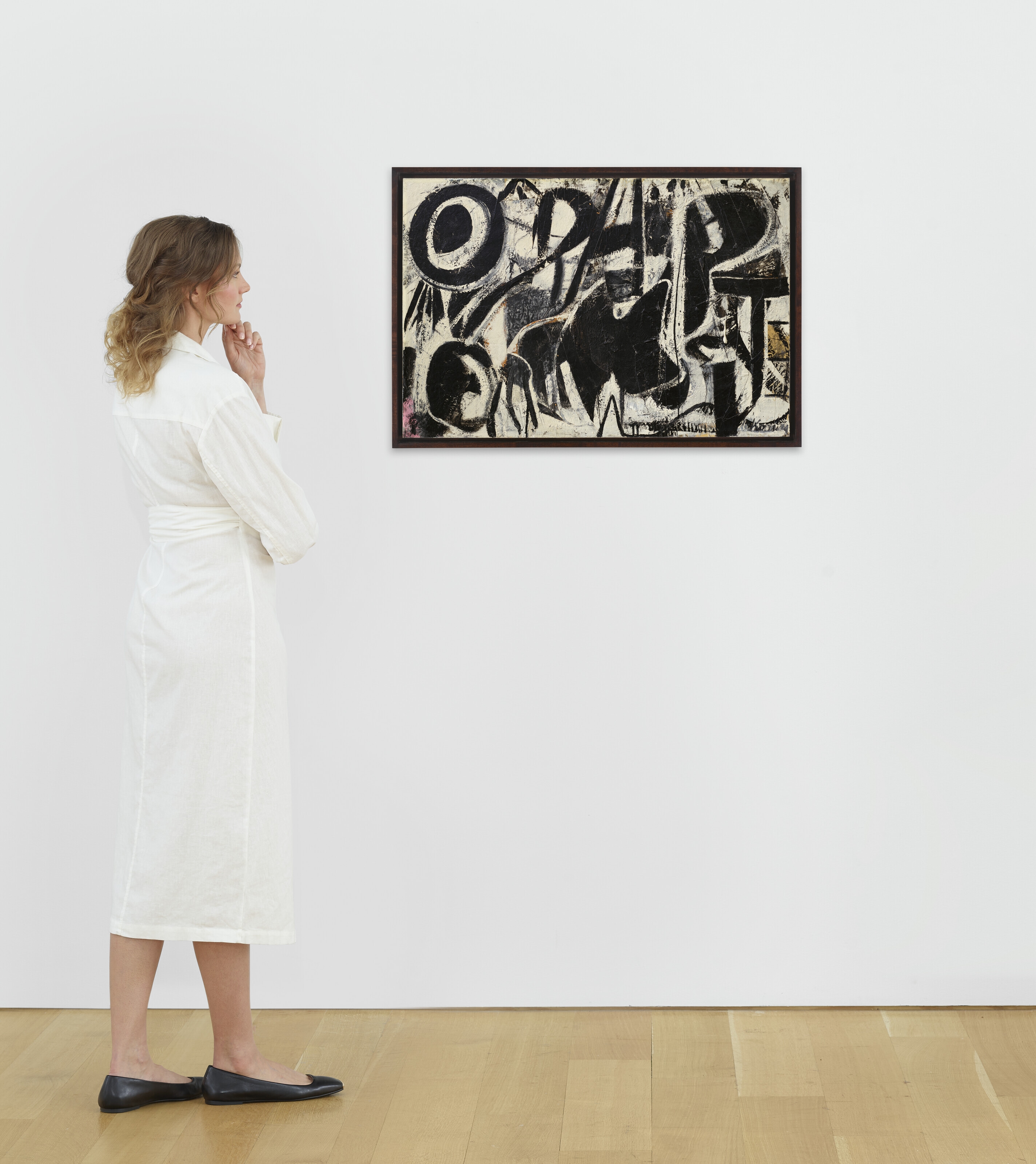 Artwork by Willem de Kooning, Orestes, Made of oil, enamel and paper collage on paper mounted on board