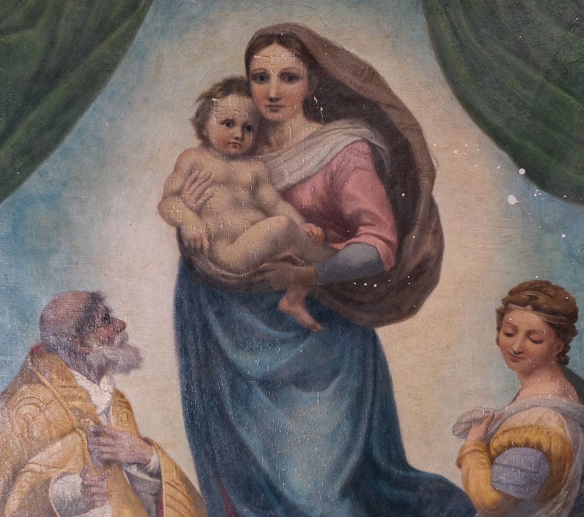 Artwork by Raffaello Sanzio, a copy after the “Sistine Madonna” of Raphael (Raffaello Sanzio) (Italian, Made of oil on canvas painting