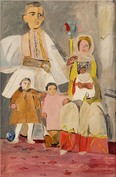 Evzone et famille by Yannis Tsarouchis, 1936