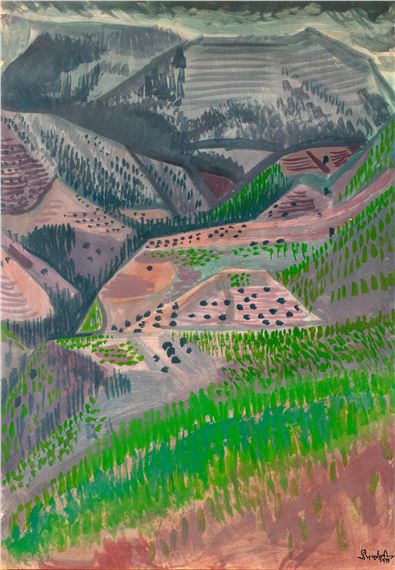 Vue de Mont Attaviros, Rhodes by Valias Semertzidis, 1975