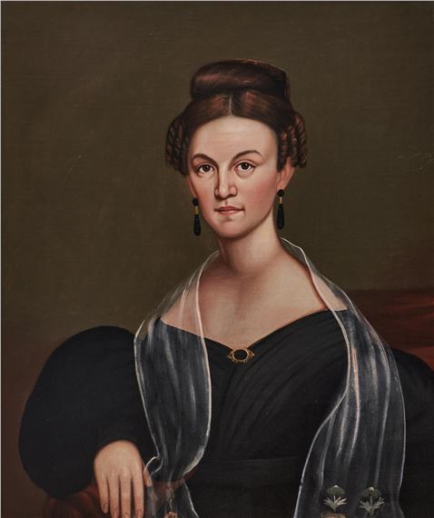 American School, 19th Century | Portrait of a Woman with a Scarf 