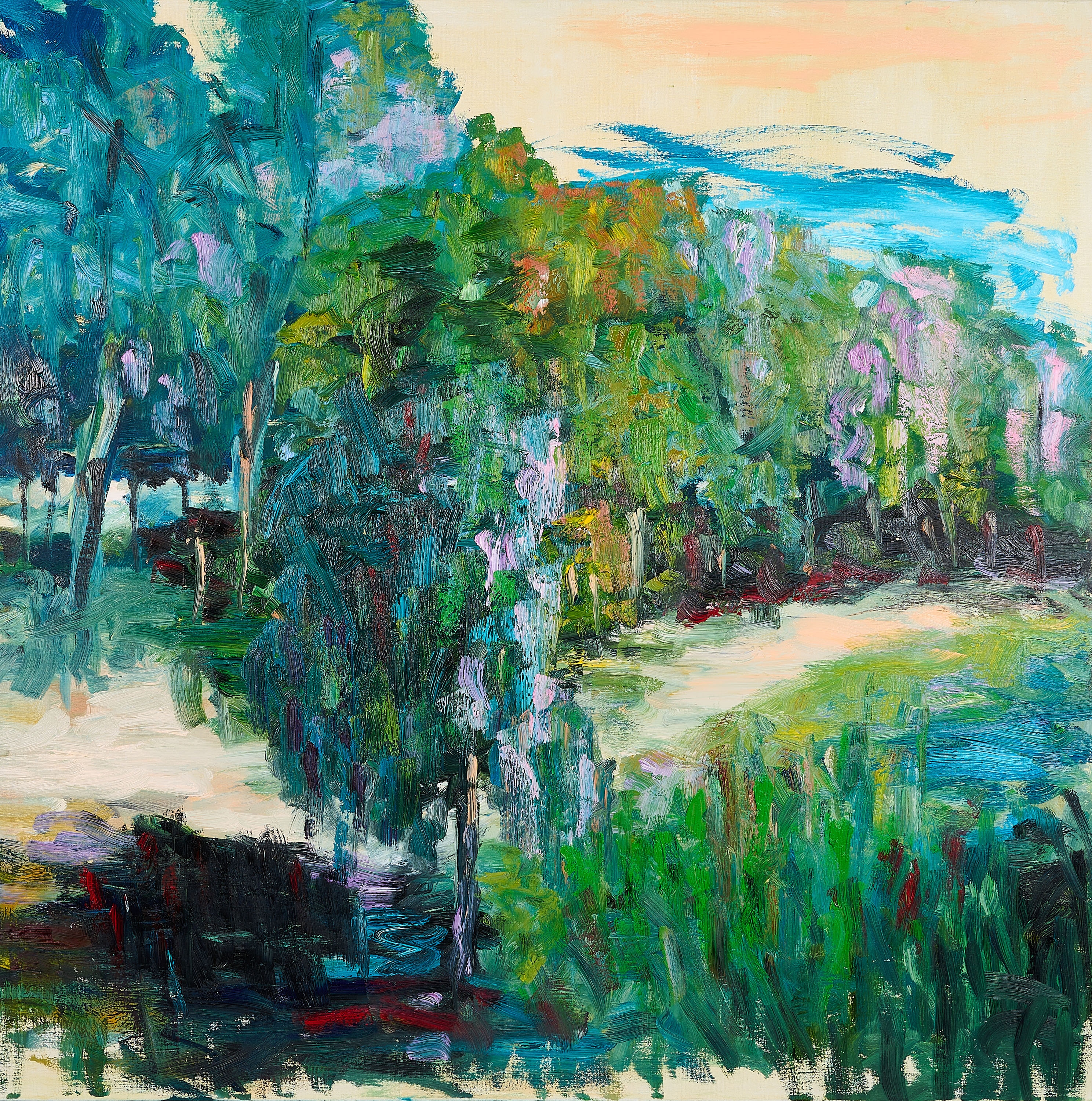 Artwork by Heide Fahlbusch, "Donnerstag 6. Juni"., Made of Oil on canvas