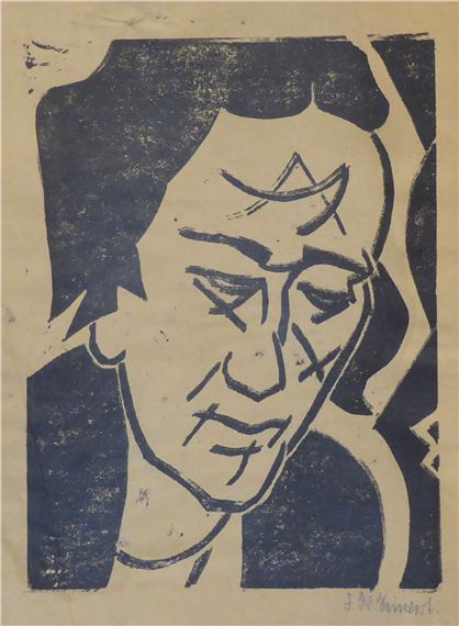 Porträts Käthe Schröder und Rolf Reissmann by Franz Wilhelm Seiwert, 1918