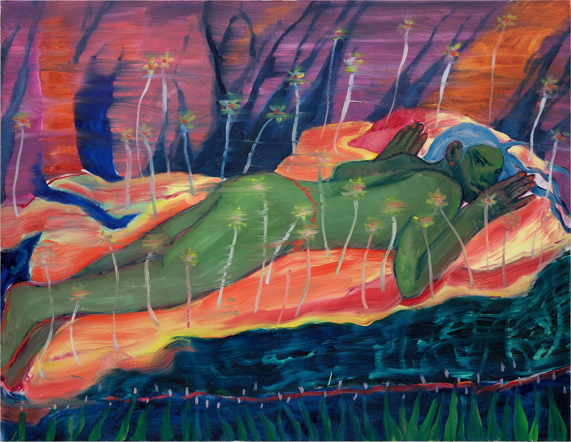 Artwork by Caroline Absher, Spirit of the Cat Watching, Made of oil on canvas