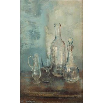 NATURE MORTE AUX VERRES - Marie-Thérèse Bretagne