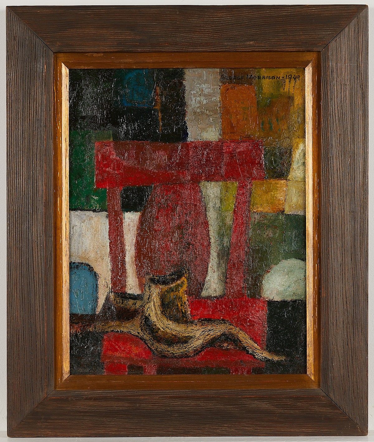George Morrison | Still life of a pipe on a chair, 1949 (1949) | MutualArt