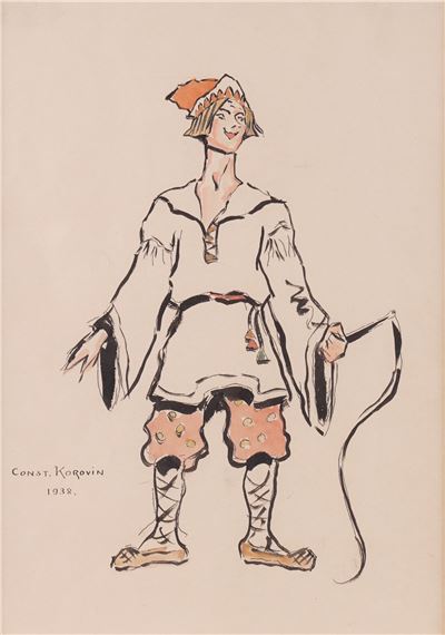 Costume design of a man holding a whip