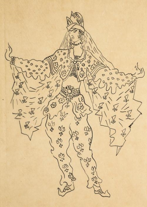 Artwork by Konstantin Alexeyevitch Korovin, Costume designs, Made of pen and ink