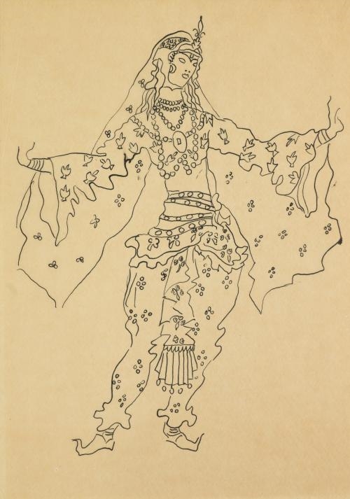 Artwork by Konstantin Alexeyevitch Korovin, Costume designs, Made of pen and ink