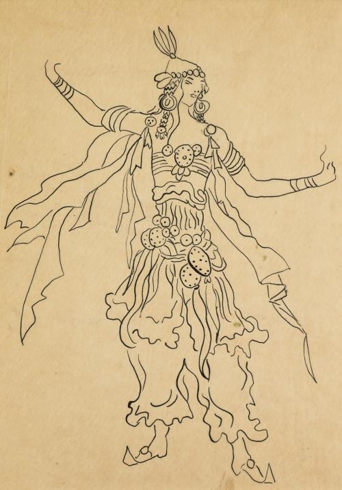 Artwork by Konstantin Alexeyevitch Korovin, Costume designs, Made of pen and ink