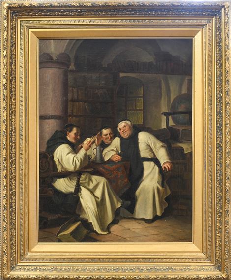 C. Graham | Monks merrymaking in a library | MutualArt