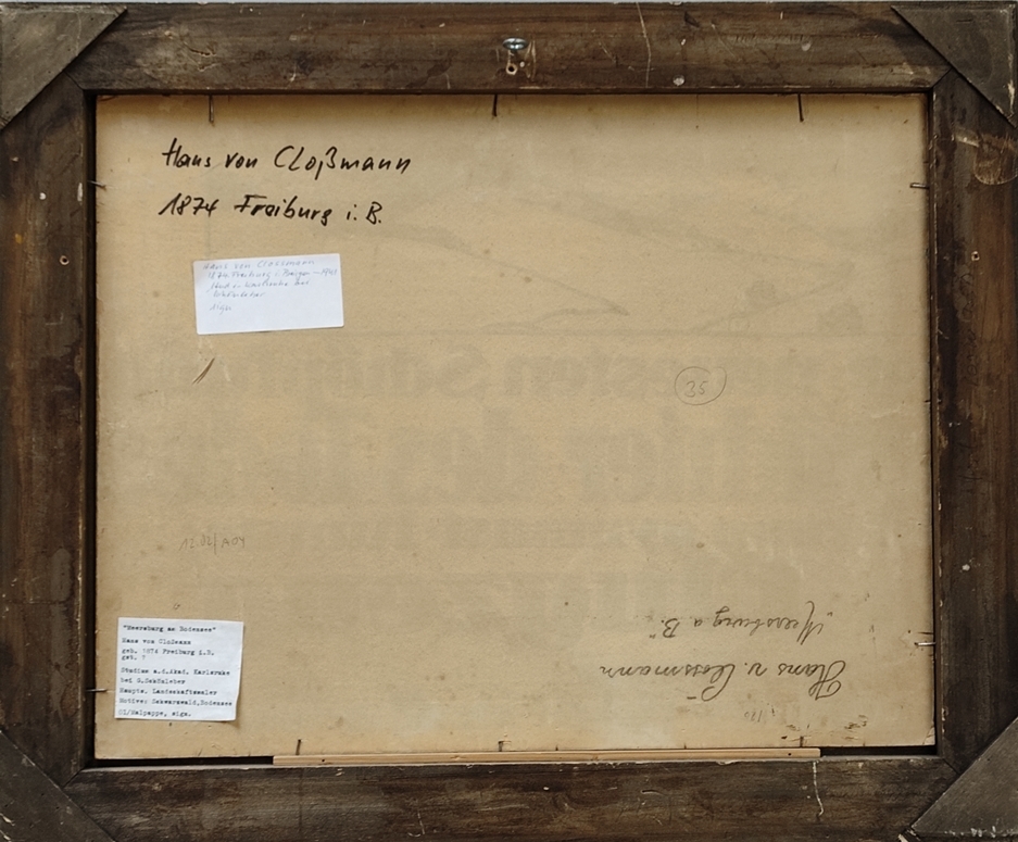 Artwork by Hans von Clossmann, Meersburg am Bodensee, Made of oil on painting cardboard