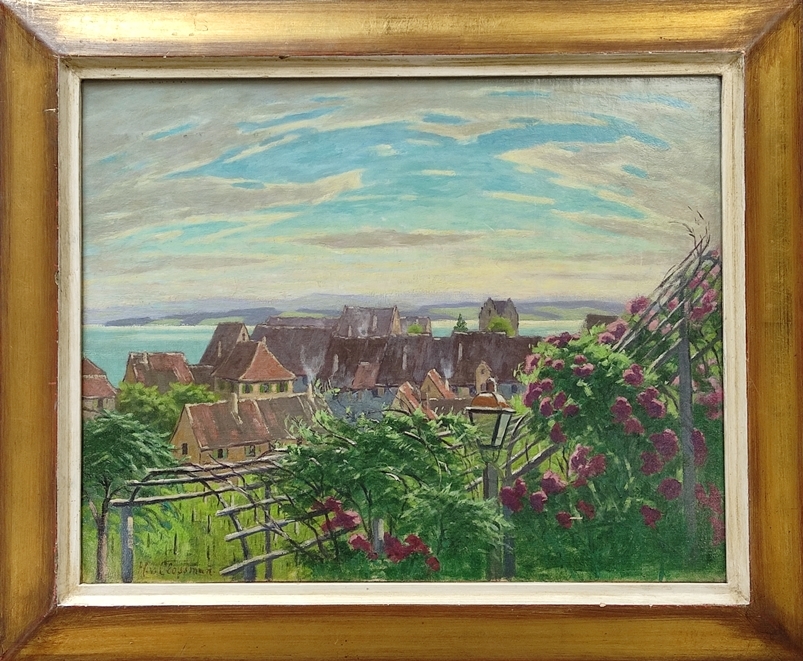 Artwork by Hans von Clossmann, Meersburg am Bodensee, Made of oil on painting cardboard