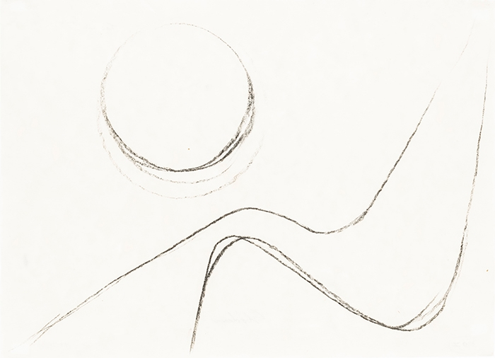 Artwork by Hermann Glöckner, Kreis mit Kurven, Made of Kohle auf Chinabütten