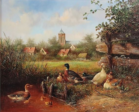 Leon Arie Feyen | Dorfweiher mit Enten | MutualArt