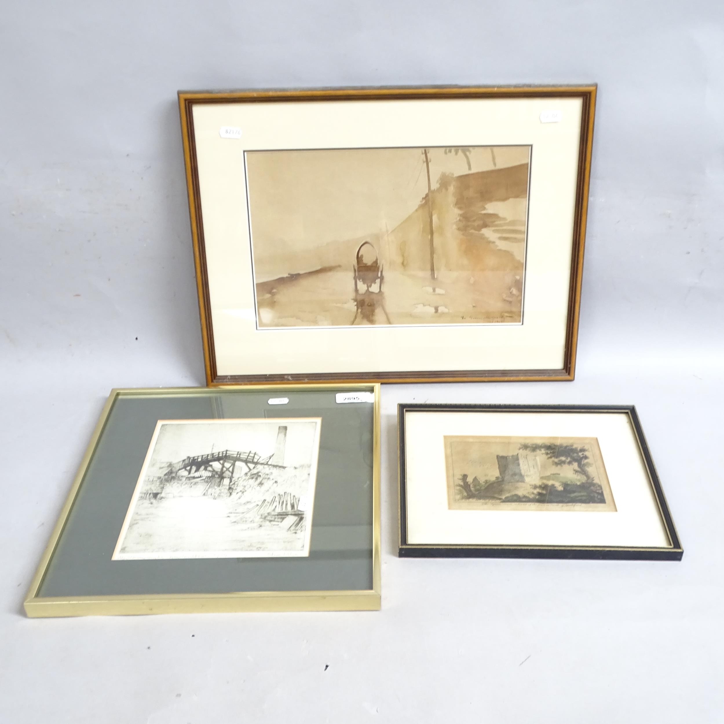 Artwork by Edna Arthur, Stonycombe, Made of etching