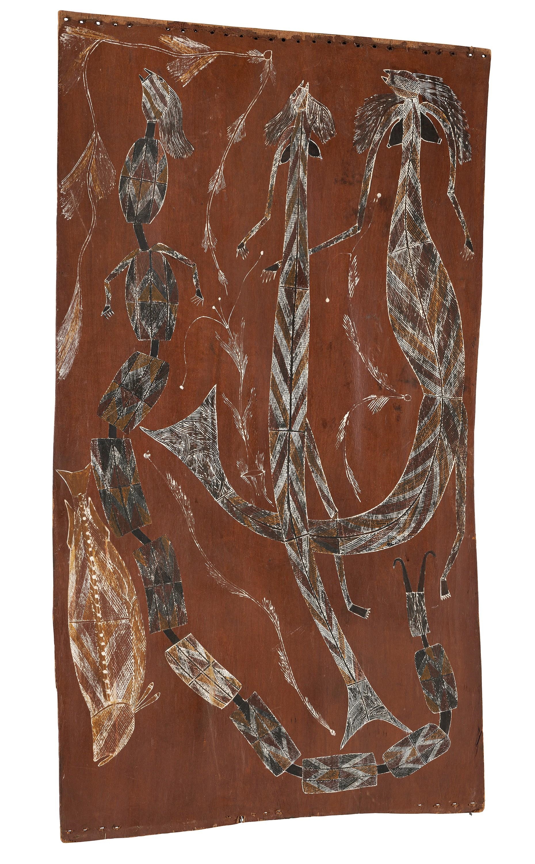 Peter Nangaliwa Nganjmirra | Yawk Yawk Spirits & Fish circa 1960-70 ...