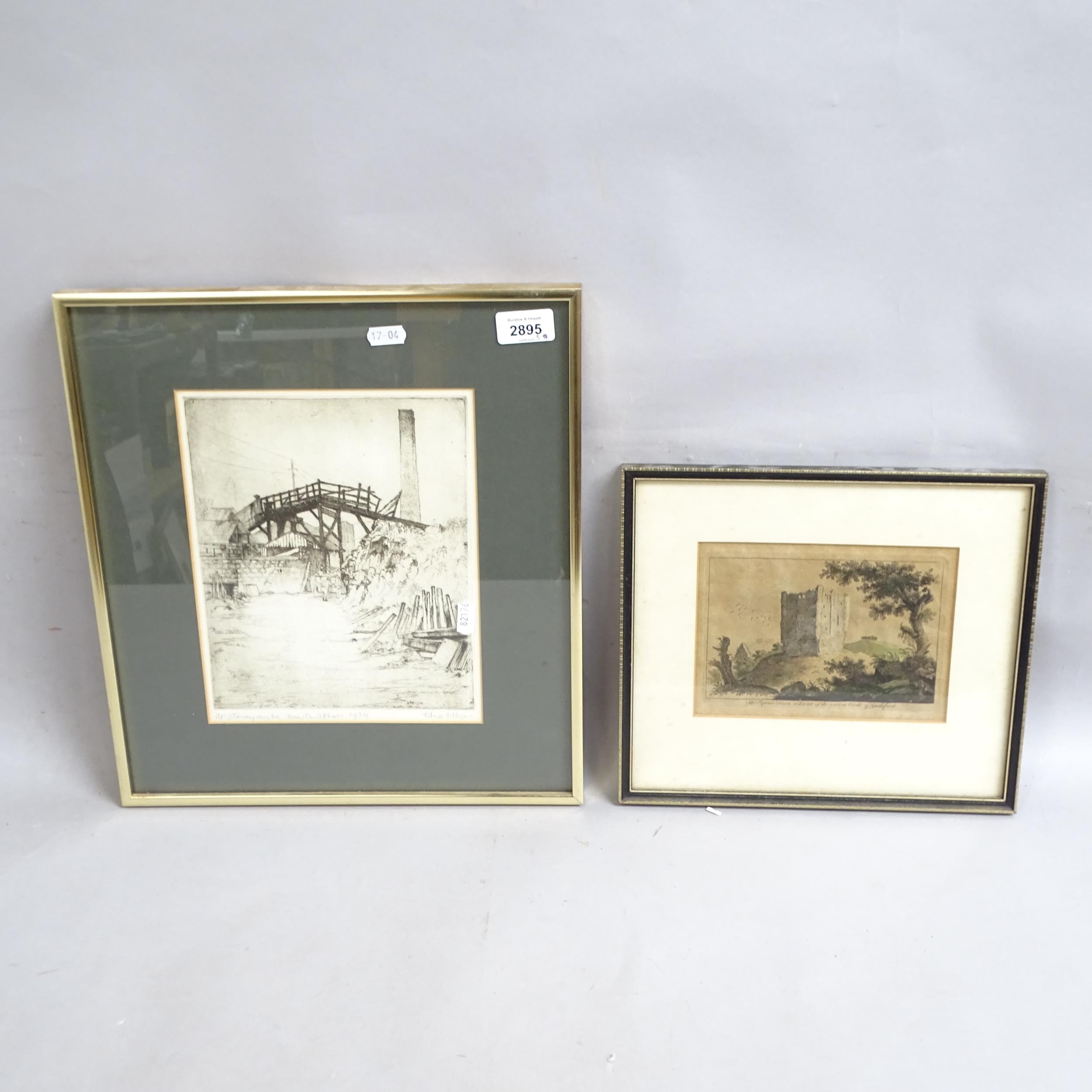 Artwork by Edna Arthur, Stonycombe, Made of etching